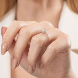 0,63 Karat Pırlantalı Topaz Yüzük - PR01330-8 - 5