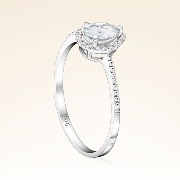 0,63 Karat Pırlantalı Topaz Yüzük - Pare Pırlanta