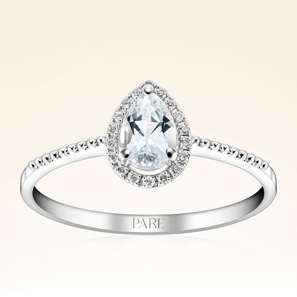 0,63 Karat Pırlantalı Topaz Yüzük - Pare Pırlanta