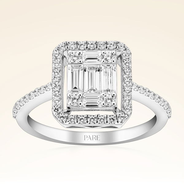 0,65 Karat Kolu Taşlı Baget Pırlanta Yüzük - Pare Pırlanta