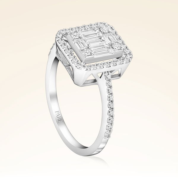 0,65 Karat Kolu Taşlı Baget Pırlanta Yüzük - Pare Pırlanta