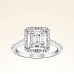 0,65 Karat Kolu Taşlı Baget Pırlanta Yüzük - 1