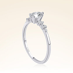 0,65 Karat Pırlanta Fantezi Damla Beyaz Topaz Yüzük - 2