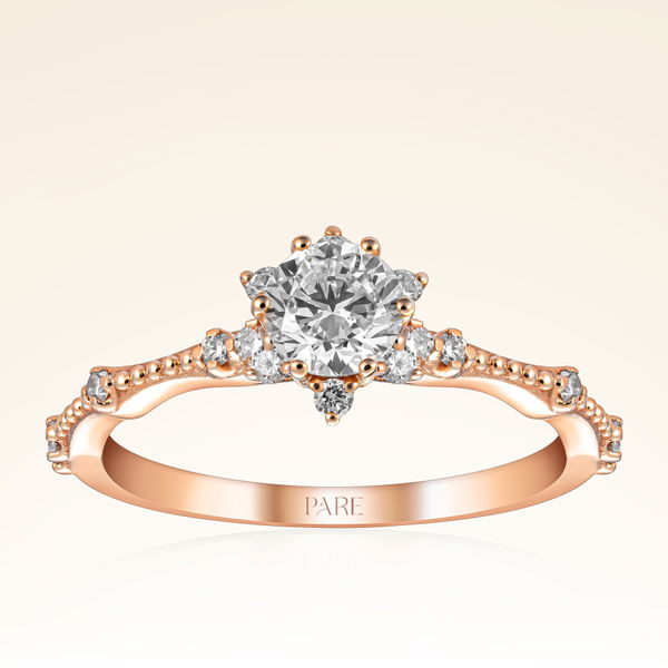 0,65 Karat Pırlanta Lotus Çiçeği Yüzük - Pare Pırlanta