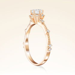 0,65 Karat Pırlanta Lotus Çiçeği Yüzük - PR01099 - 2