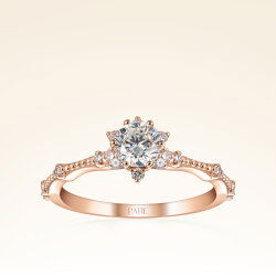 0,65 Karat Pırlanta Lotus Çiçeği Yüzük - 1