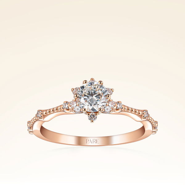 0,65 Karat Pırlanta Lotus Çiçeği Yüzük - Pare Pırlanta