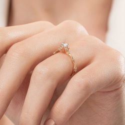 0,65 Karat Pırlanta Lotus Çiçeği Yüzük - PR01099 - 7