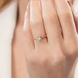0,65 Karat Pırlanta Lotus Çiçeği Yüzük - PR01099 - 5