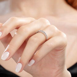 0,65 Karat Pırlanta Yarımtur Yüzük - 4