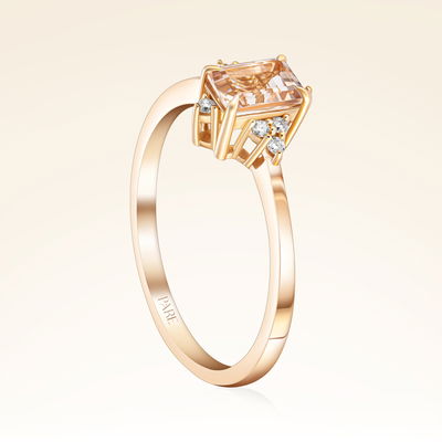 0,65 Karat Pırlantalı Morganit Yüzük - Pare Pırlanta