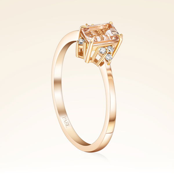 0,65 Karat Pırlantalı Morganit Yüzük - Pare Pırlanta