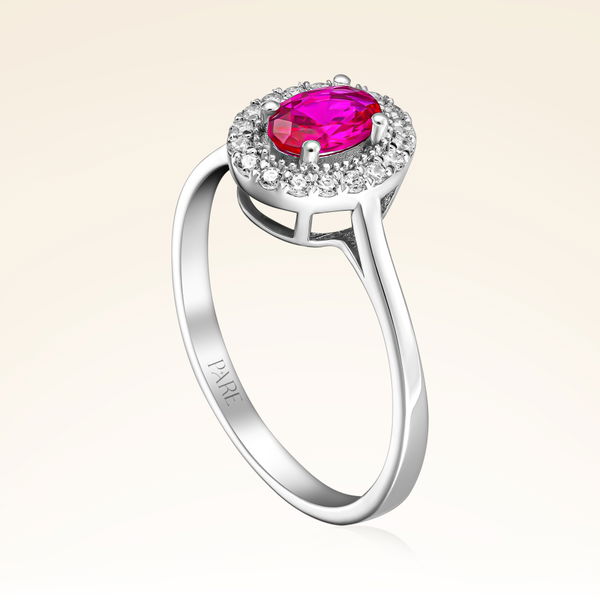 0,65 Karat Pırlantalı Yakut Yüzük - Pare Pırlanta