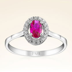 0,65 Karat Pırlantalı Yakut Yüzük - PR00585 - 1