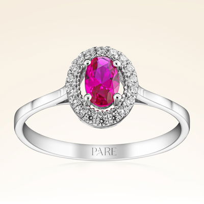 0,65 Karat Pırlantalı Yakut Yüzük - Pare Pırlanta