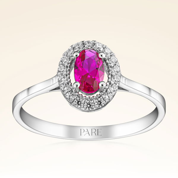 0,65 Karat Pırlantalı Yakut Yüzük - Pare Pırlanta