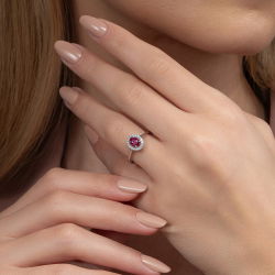 0,65 Karat Pırlantalı Yakut Yüzük - PR00585 - 4