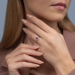 0,65 Karat Pırlantalı Yakut Yüzük - PR00585 - 3