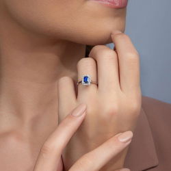 0,65 Karat Safir Pırlanta Yüzük - PR00676 - 4