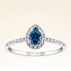 0,65 Karat Safir Pırlanta Yüzük - 1