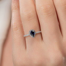 0,65 Karat Safir Pırlanta Yüzük - 4