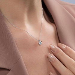 0,65 Karat Tektaş Pırlanta Kolye - PR00494 - 3