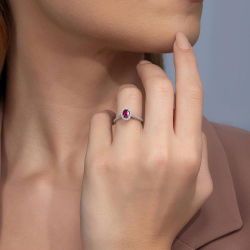 0,65 Karat Yakut Pırlanta Yüzük - PR00669 - 4