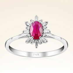 0,65 Karat Yakut Pırlanta Yüzük - 1