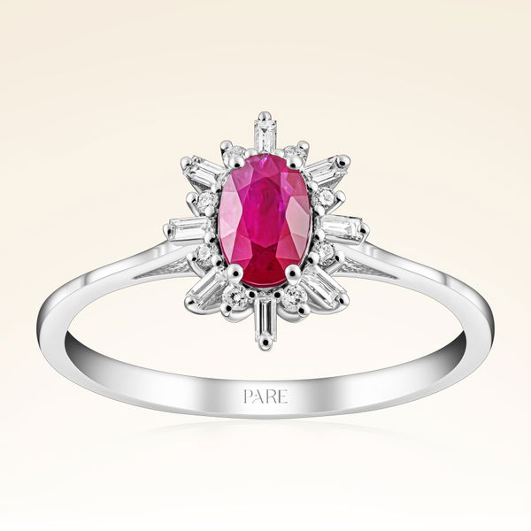 0,65 Karat Pırlanta Yakut Yüzük - Pare Pırlanta