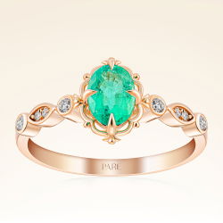 0,65 Karat Zümrüt Pırlanta Yüzük - PR01100 - 1