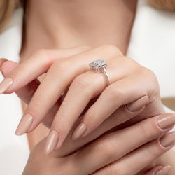 0,66 Karat Baget Pırlanta Yüzük - PR00907 - 6