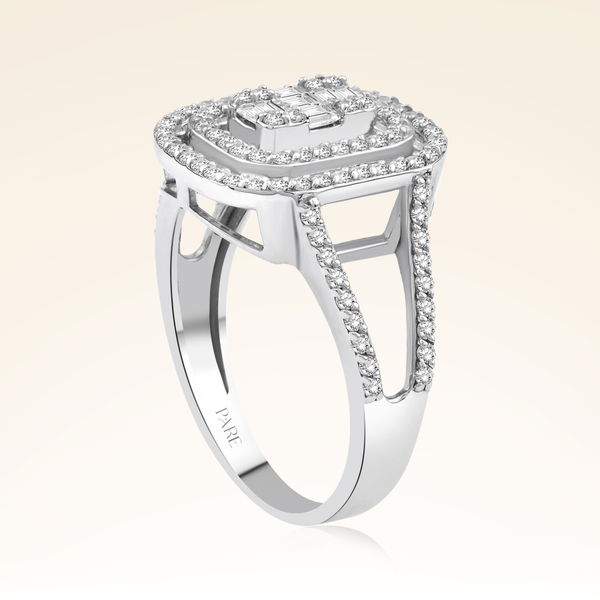 0,66 Karat Kolu Taşlı Baget Pırlanta Yüzük - Pare Pırlanta