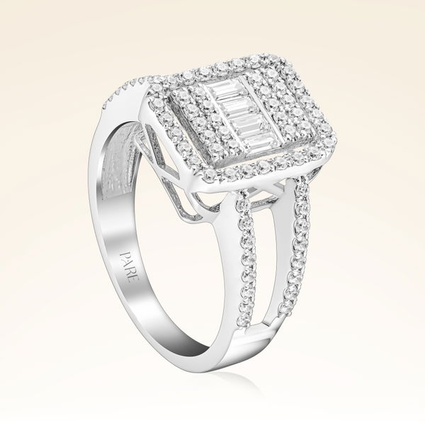 0,67 Karat Kolu Taşlı Baget Pırlanta Yüzük - Pare Pırlanta