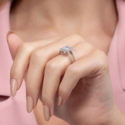 0,67 Karat Kolu Taşlı Baget Pırlanta Yüzük - PR00220 - 6