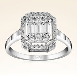 0,68 Karat Baget Pırlanta Yüzük - PR00649 - 1