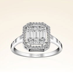 0,68 Karat Baget Pırlanta Yüzük - 1