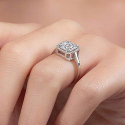 0,68 Karat Baget Pırlanta Yüzük - PR00649 - 7