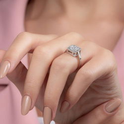 0,68 Karat Baget Pırlanta Yüzük - PR00649 - 6