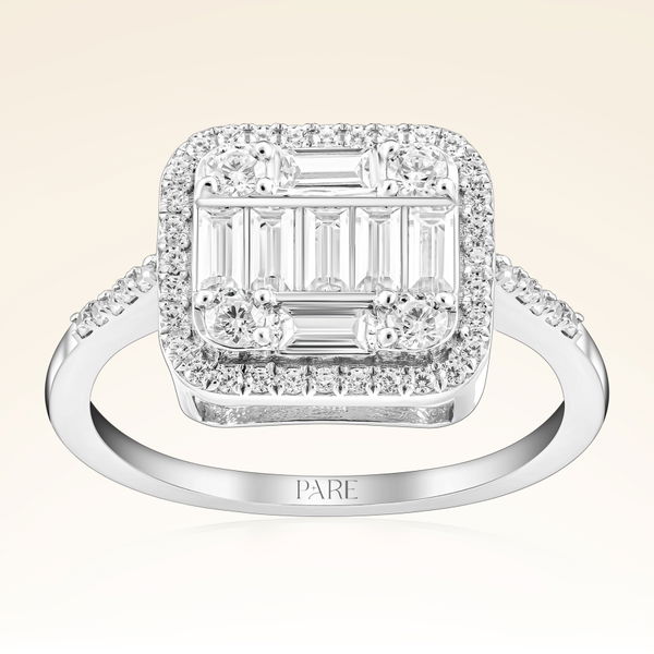 0,68 Karat Kolu Taşlı Baget Pırlanta Yüzük - Pare Pırlanta