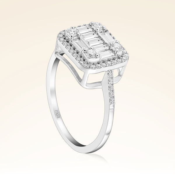 0,68 Karat Kolu Taşlı Baget Pırlanta Yüzük - Pare Pırlanta