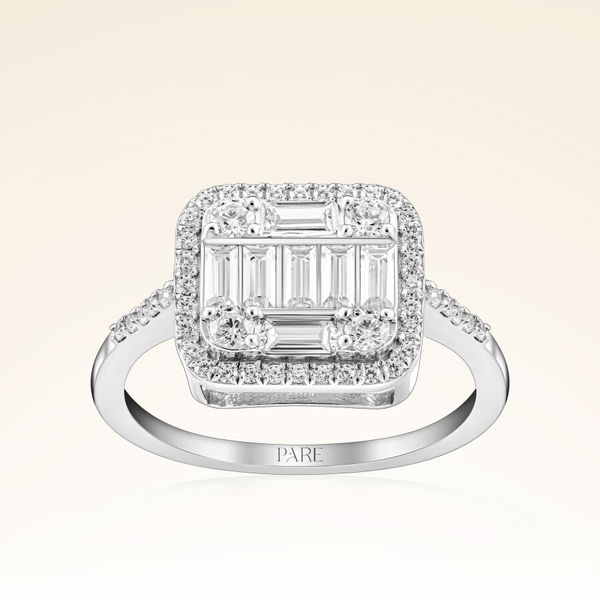 0,68 Karat Kolu Taşlı Baget Pırlanta Yüzük - Pare Pırlanta