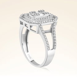 0,68 Karat Kolu Taşlı Baget Pırlanta Yüzük - 2