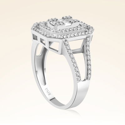 0,68 Karat Kolu Taşlı Baget Pırlanta Yüzük - Pare Pırlanta