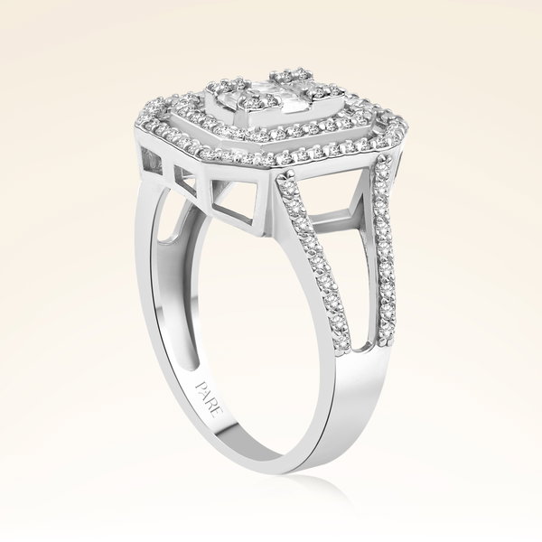 0,68 Karat Kolu Taşlı Baget Pırlanta Yüzük - Pare Pırlanta