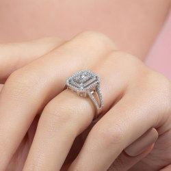 0,68 Karat Kolu Taşlı Baget Pırlanta Yüzük - 6