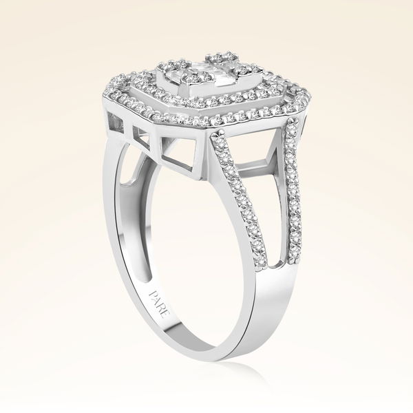 0,68 Karat Kolu Taşlı Baget Pırlanta Yüzük - Pare Pırlanta