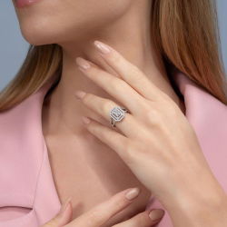 0,68 Karat Kolu Taşlı Baget Pırlanta Yüzük - PR00287 - 3