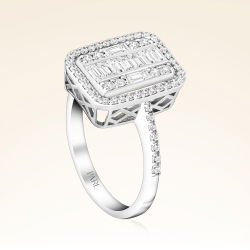 0,68 Karat Kolu Taşlı Baget Pırlanta Yüzük - PR00169 - 3