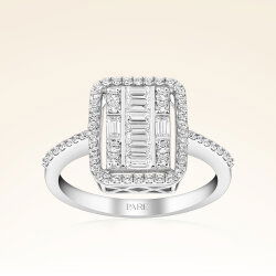 0,68 Karat Kolu Taşlı Baget Pırlanta Yüzük - 1