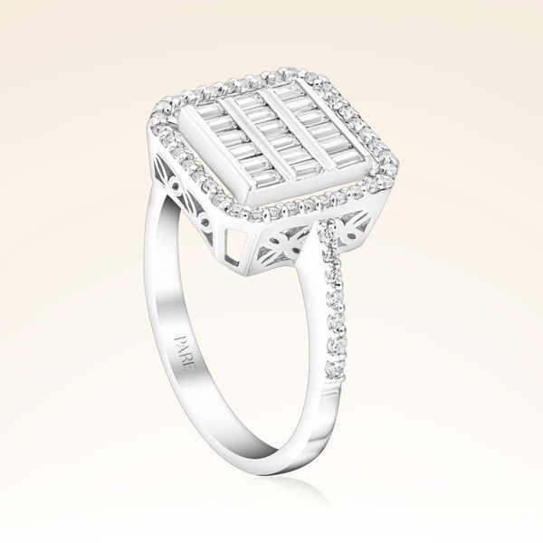 0,68 Karat Kolu Taşlı Baget Pırlanta Yüzük - Pare Pırlanta